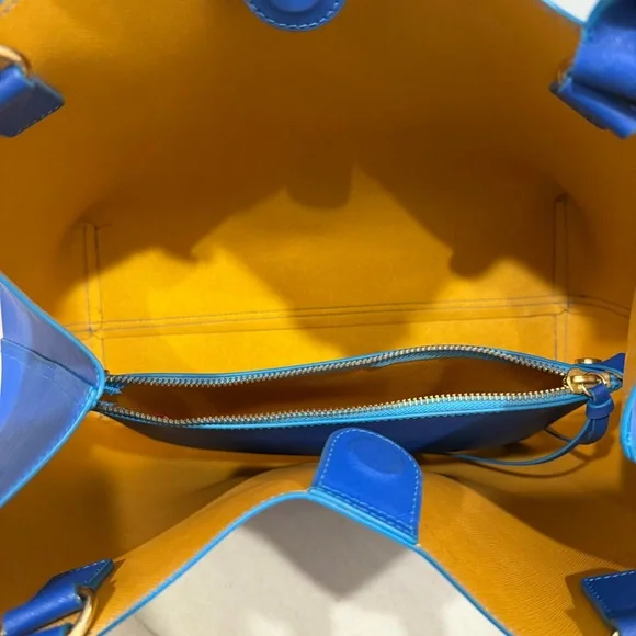 Elaine Turner Royal Blue Leather Tote with Removable Pouch - Picture 5 of 16